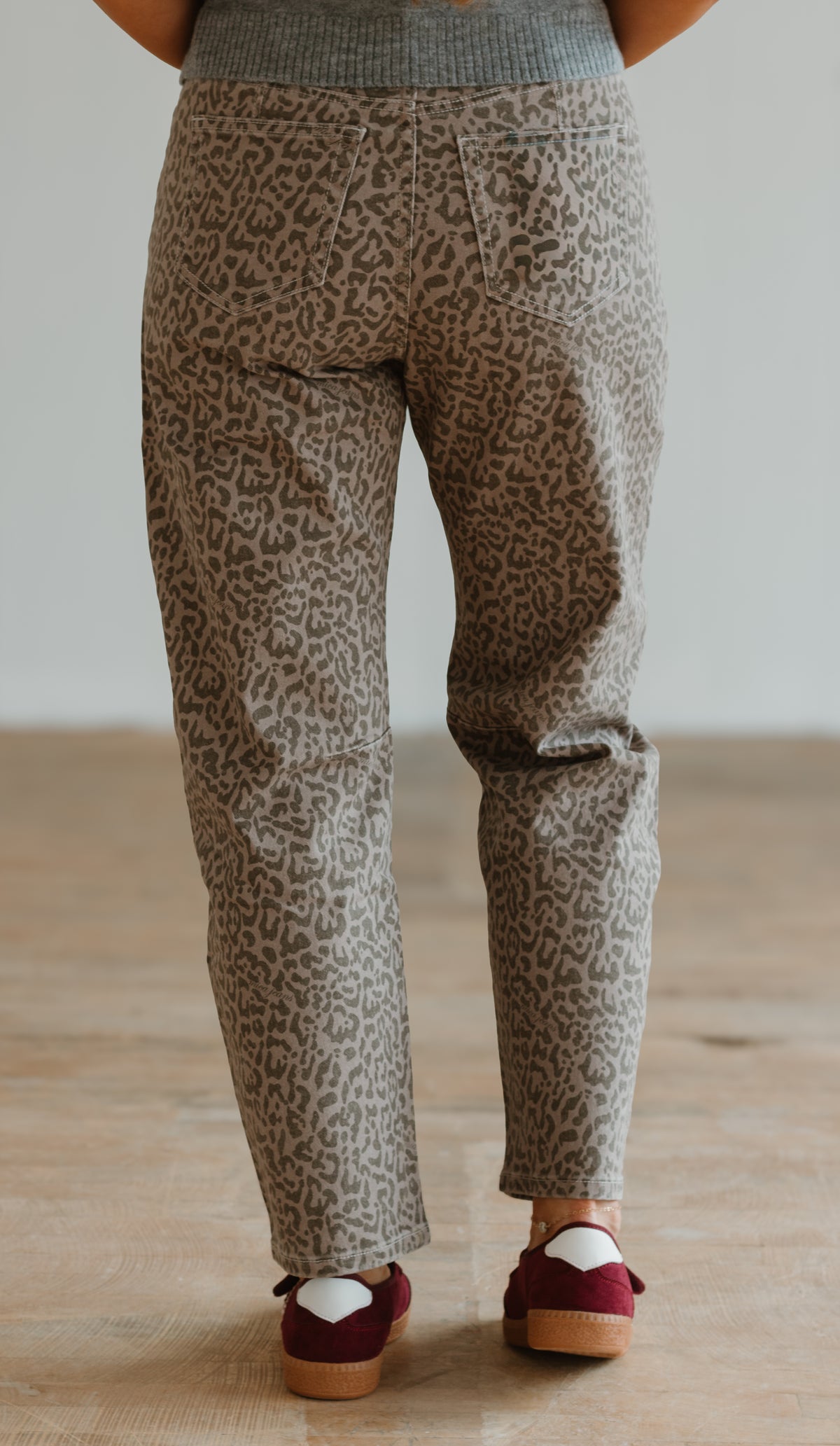 Ash Leopard Barrel Pant