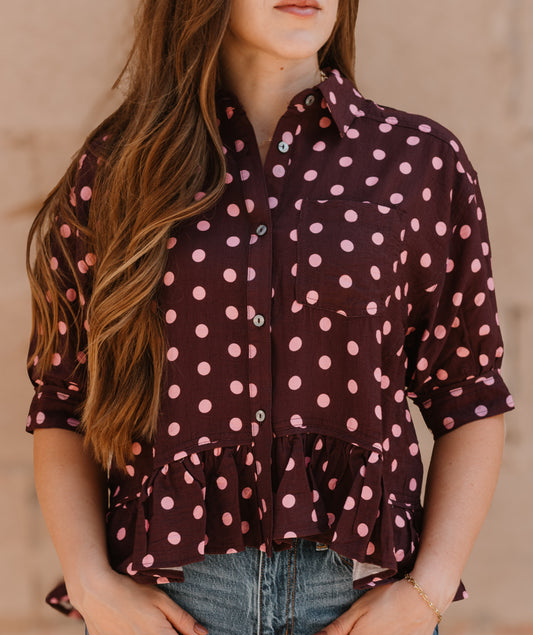 Ruffle Crop | Polka Dot Blouse